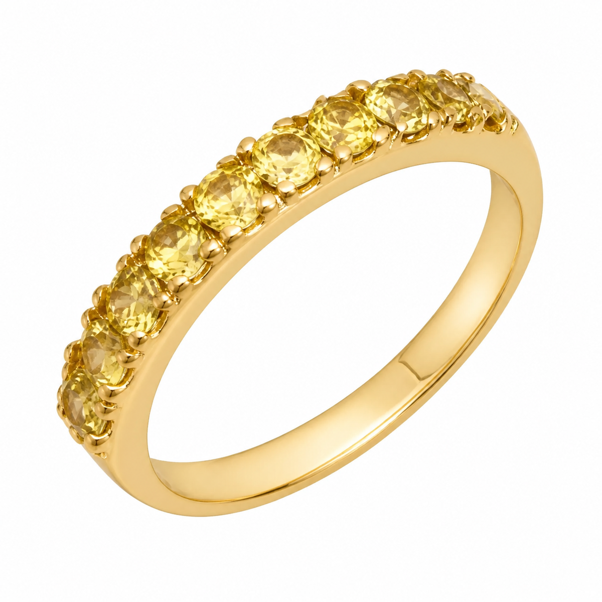 Anel Aparador Virginia 2 Folheado a Ouro 18k Citrino
