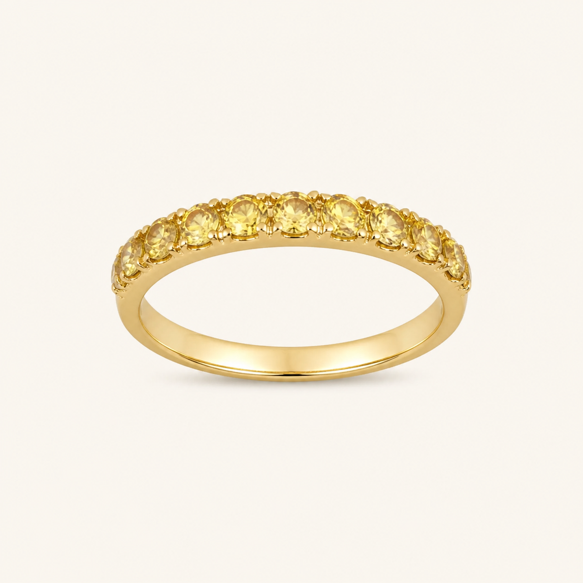 Anel Aparador Virginia 2 Folheado a Ouro 18k Citrino