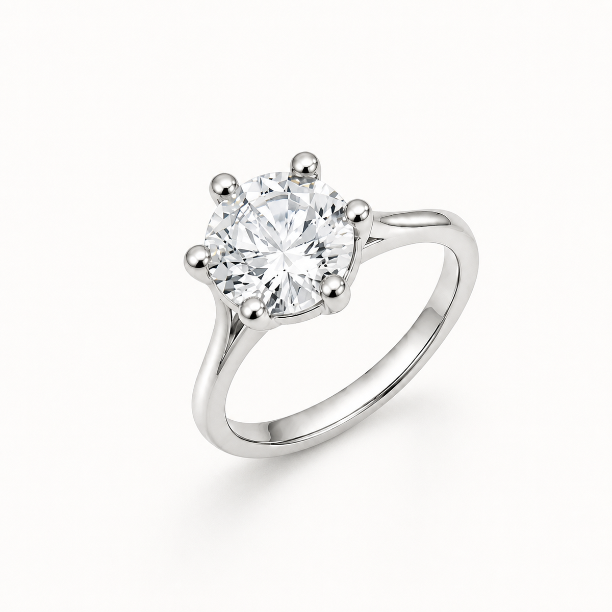 Anel Virginia Zircônia, Folheado a Ouro 18k, Prata 925 e Diamante - 8mm - Cristal
