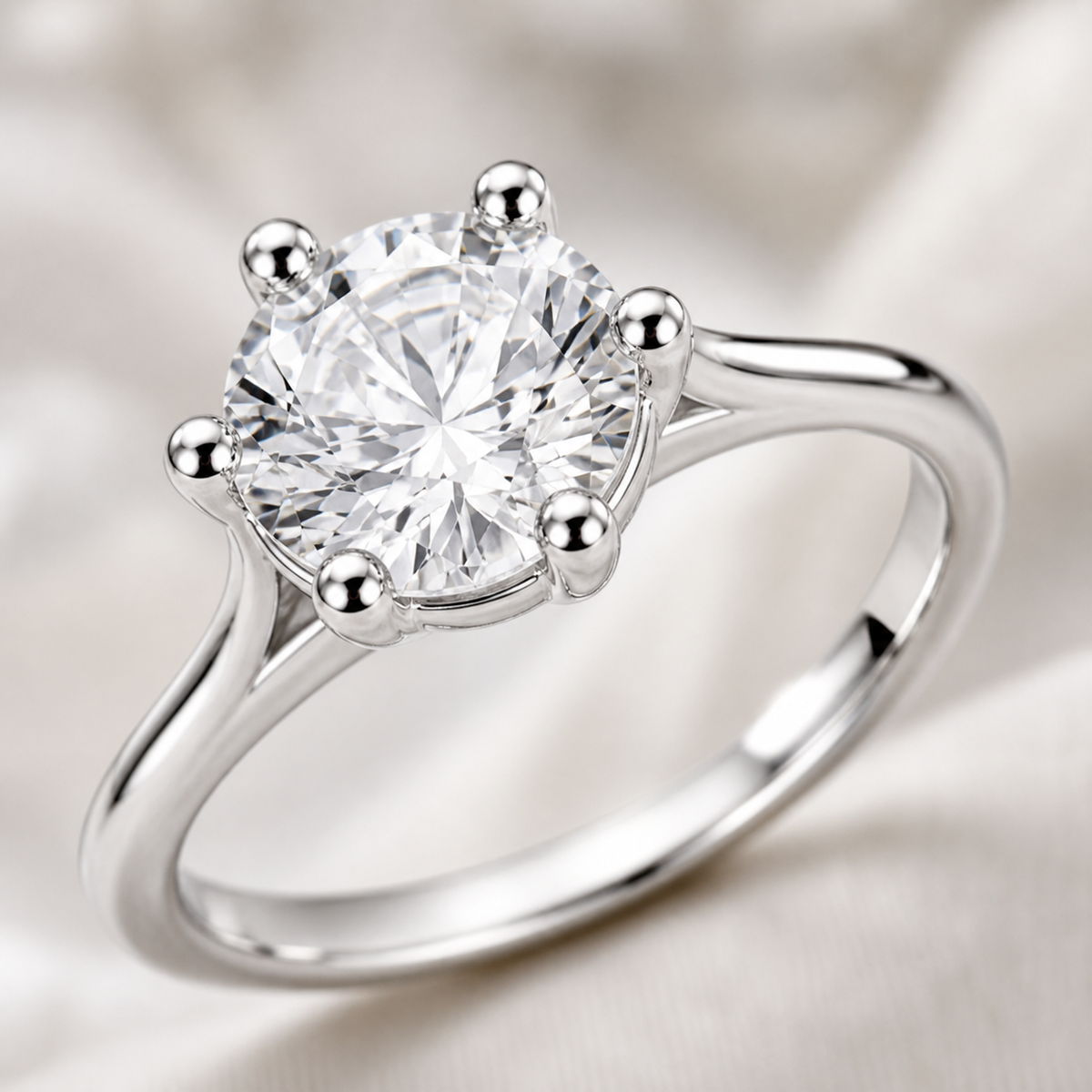 Anel Virginia Zircônia, Folheado a Ouro 18k, Prata 925 e Diamante - 8mm - Cristal