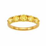 Anel Aparador 5 Pontas, Folheado a Ouro 18k e Prata 925 - Citrino