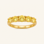 Anel Aparador 5 Pontas, Folheado a Ouro 18k e Prata 925 - Citrino