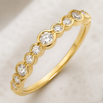 Anel Folheado a Ouro 18k e Prata Com Cristais