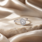 Anel Folheado a Ouro 18k Design Gota Cravejada