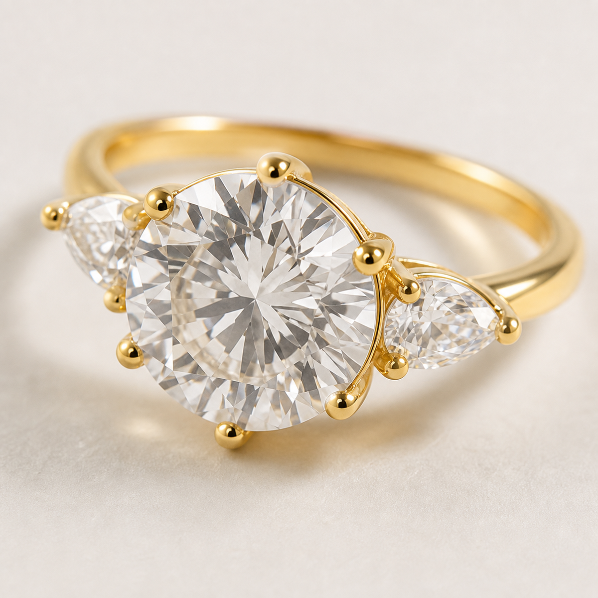 Anel Folheado a Ouro 18k e Prata Design Circulo de Zirconia