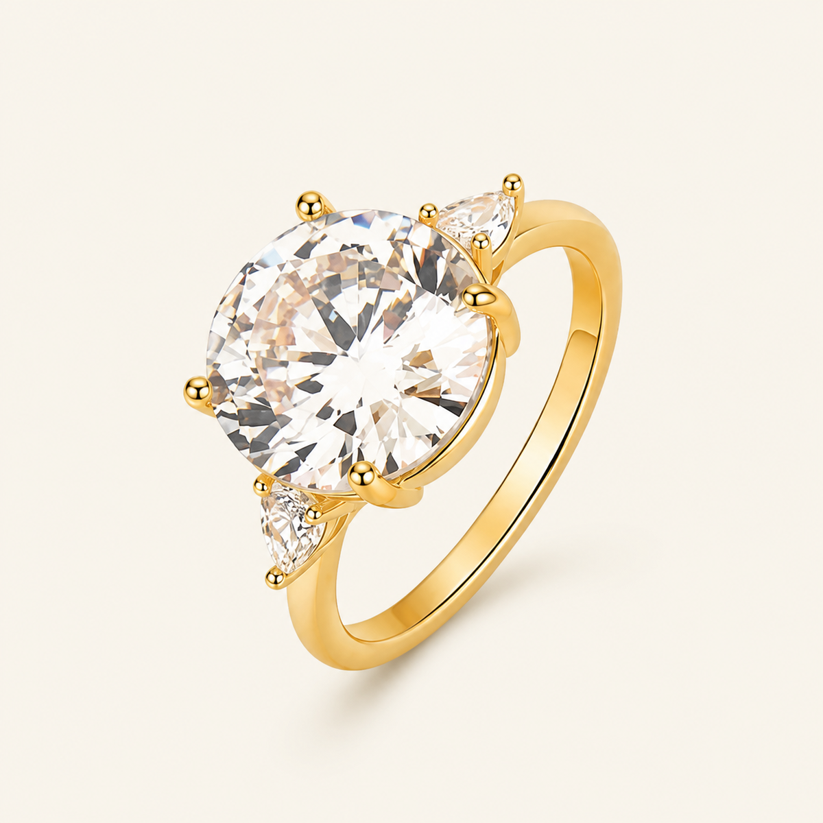 Anel Folheado a Ouro 18k e Prata Design Circulo de Zirconia