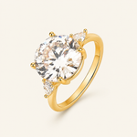 Anel Folheado a Ouro 18k e Prata Design Circulo de Zirconia