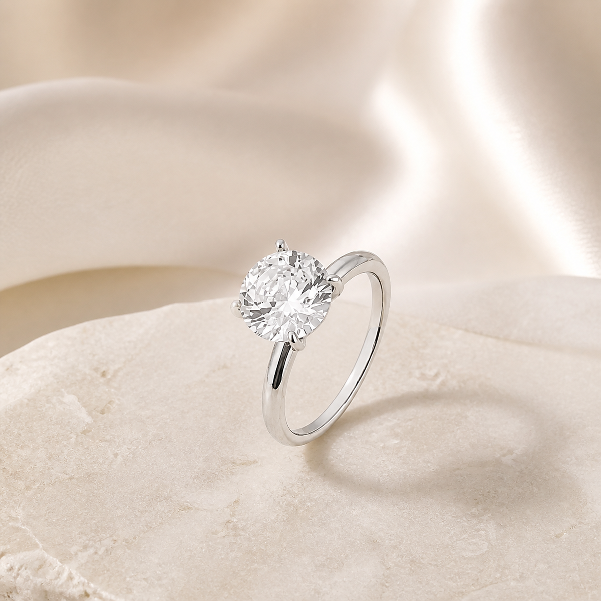 Anel Folheado a Ouro 18k e Prata Cristal M