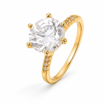 Anel Folheado a Ouro 18k e Prata Cristal Com Zircônias M