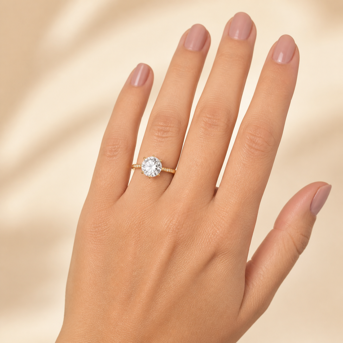 Anel Folheado a Ouro 18k e Prata Cristal Com Zircônias M