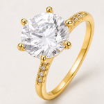 Anel Folheado a Ouro 18k e Prata Cristal Com Zircônias M