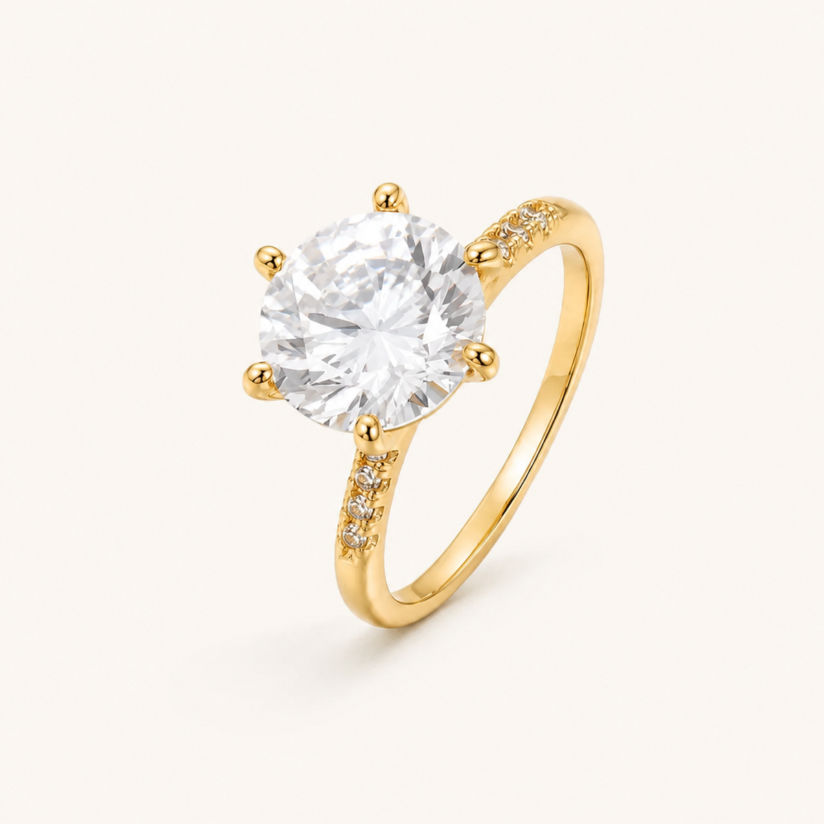Anel Folheado a Ouro 18k e Prata Cristal Com Zircônias M