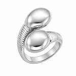 Anel Folheado a Ouro 18k e Prata Detalhado Com Esferas