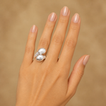 Anel Folheado a Ouro 18k e Prata Detalhado Com Esferas