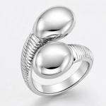 Anel Folheado a Ouro 18k e Prata Detalhado Com Esferas