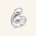 Anel Folheado a Ouro 18k e Prata Detalhado Com Esferas