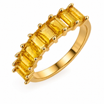Anel Folheado a Ouro 18k e Prata Navete Quadrado