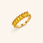 Anel Folheado a Ouro 18k e Prata Navete Quadrado