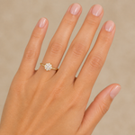 Anel Regulavel Folheado a Ouro 18k e Prata Flor de Cristal