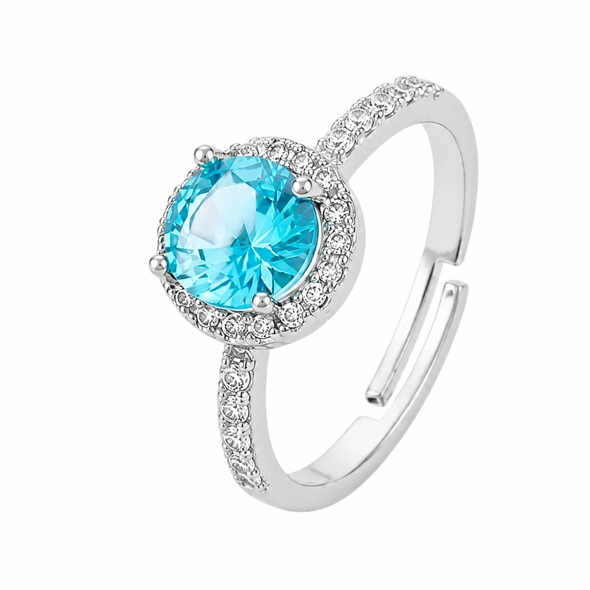 Anel Regulavel Folheado a Ouro 18k e Prata Circulo Cravejado