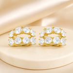 Piercing Folheado a Ouro 18k e Prata Design Cristais