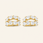 Piercing Folheado a Ouro 18k e Prata Design Cristais