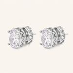 Brinco Folheado a Ouro 18k e Prata Oval de Cristal