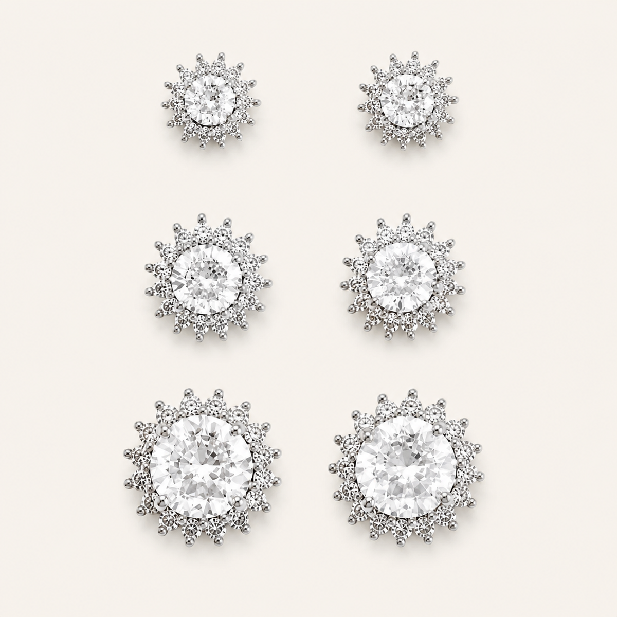 Trio de Brinco Folheado a Ouro 18k e Prata Circulos Cristais Coloridos