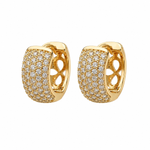 Brinco Folheado a Ouro 18k e Prata Argola Cravejada