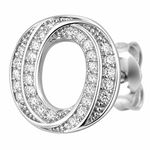 Brinco Folheado a Ouro 18k e Prata Circulo Moderno Cravejado