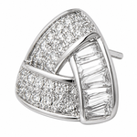 Brinco Folheado a Ouro 18k e Prata Triangulo Navete e Cristais