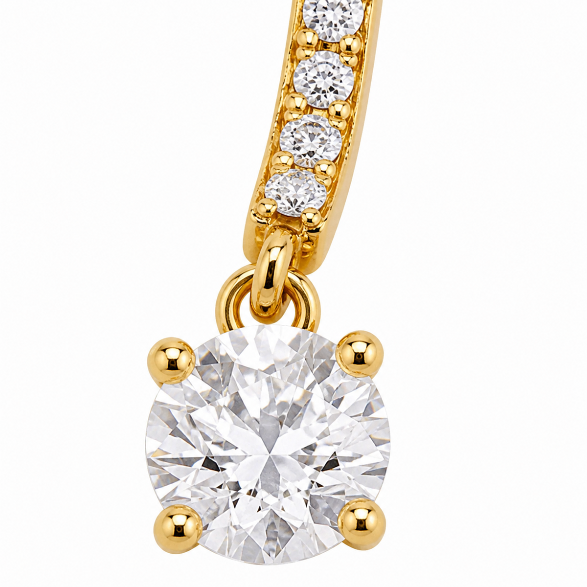 Kit Brinco e Piercing Folheado a Ouro 18k e Prata Circulo de Cristal