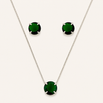 Conjunto Colar e Brinco Folheado a Ouro 18k e Prata Ponto de Luz