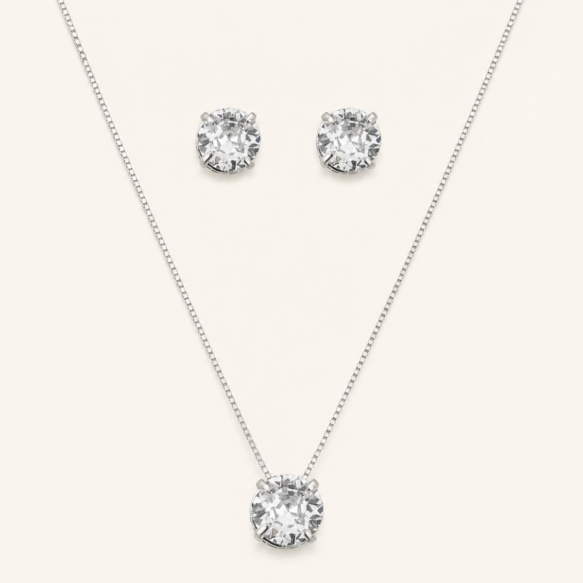 Conjunto Colar e Brinco Folheado a Ouro 18k e Prata Ponto de Luz