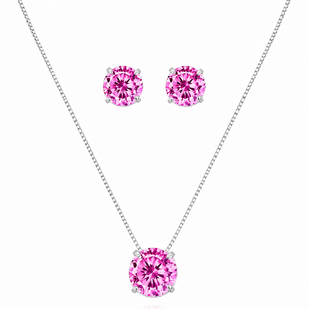 Conjunto Colar e Brinco Folheado a Ouro 18k e Prata Ponto de Luz