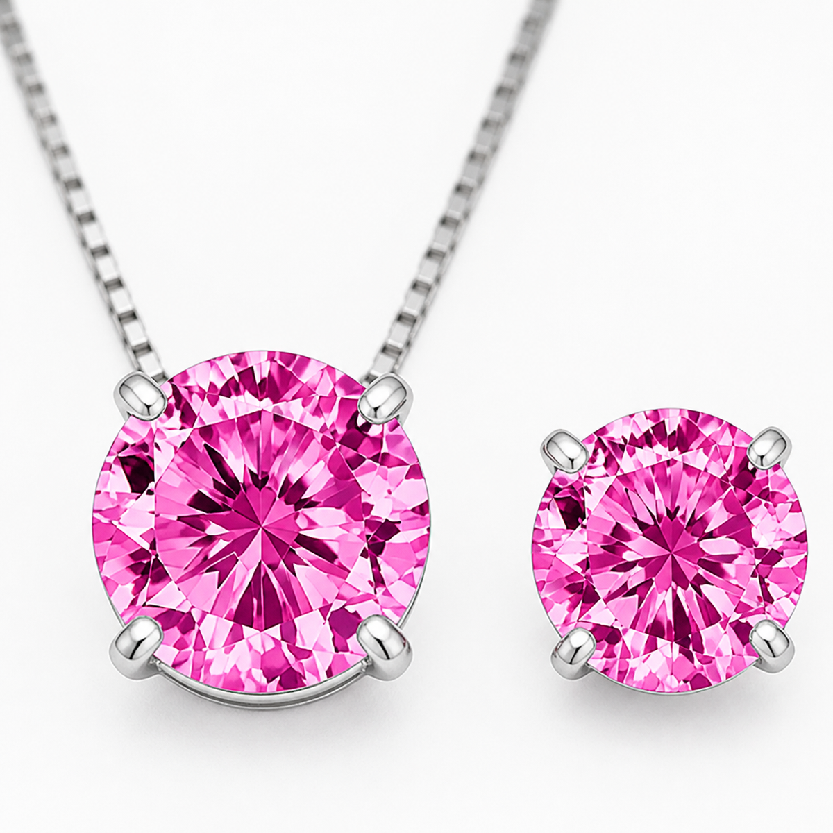 Conjunto Colar e Brinco Folheado a Ouro 18k e Prata Ponto de Luz