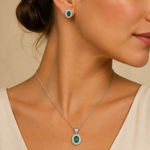 Conjunto Colar e Brinco Folheado a Ouro 18k e Prata Moderno Oval