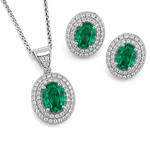 Conjunto Colar e Brinco Folheado a Ouro 18k e Prata Moderno Oval
