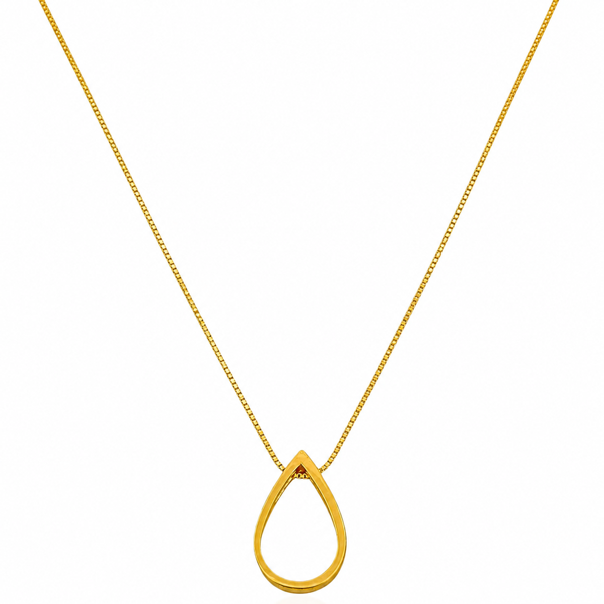 Colar Folheado a Ouro 18k Gota Vazada