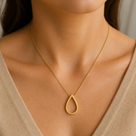 Colar Folheado a Ouro 18k Gota Vazada