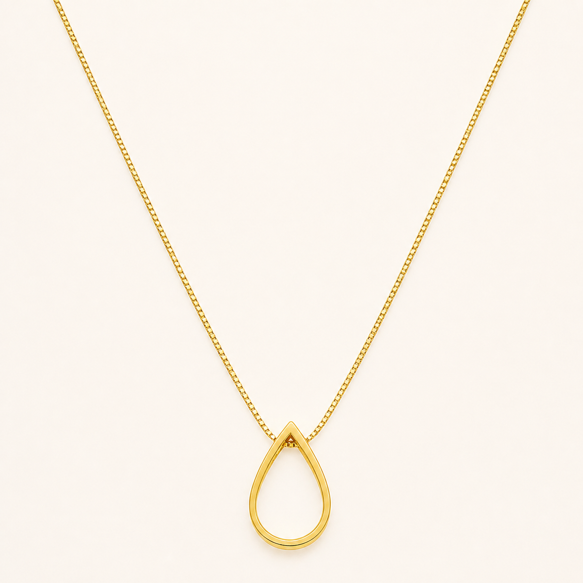 Colar Folheado a Ouro 18k Gota Vazada