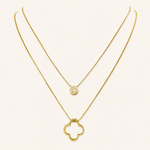 Colar Duplo Folheado a Ouro 18k Inspiração Vg. com Ponto de Luz