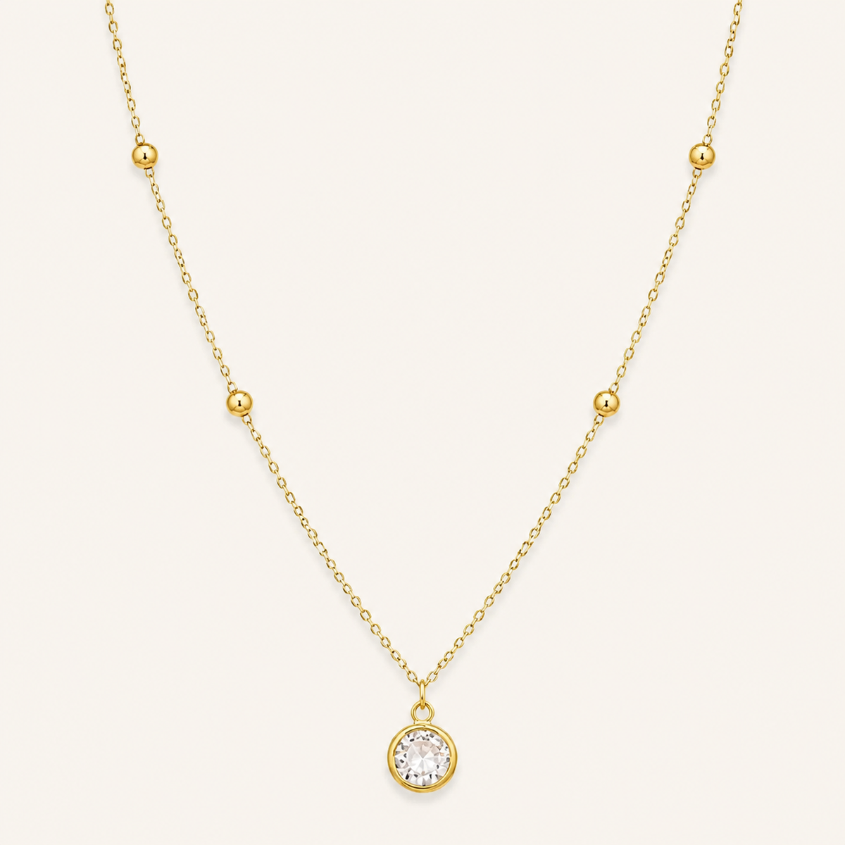 Choker Folheado a Ouro 18k Esferas e Ponto de Luz