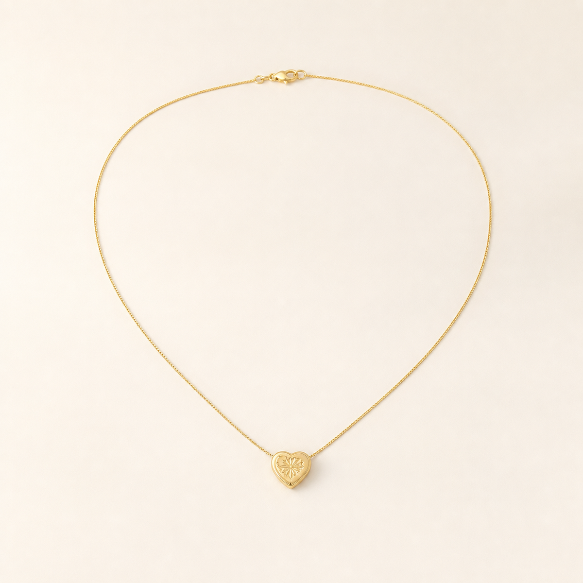 Colar Folheado a Ouro 18k Veneziana Pingente Coração