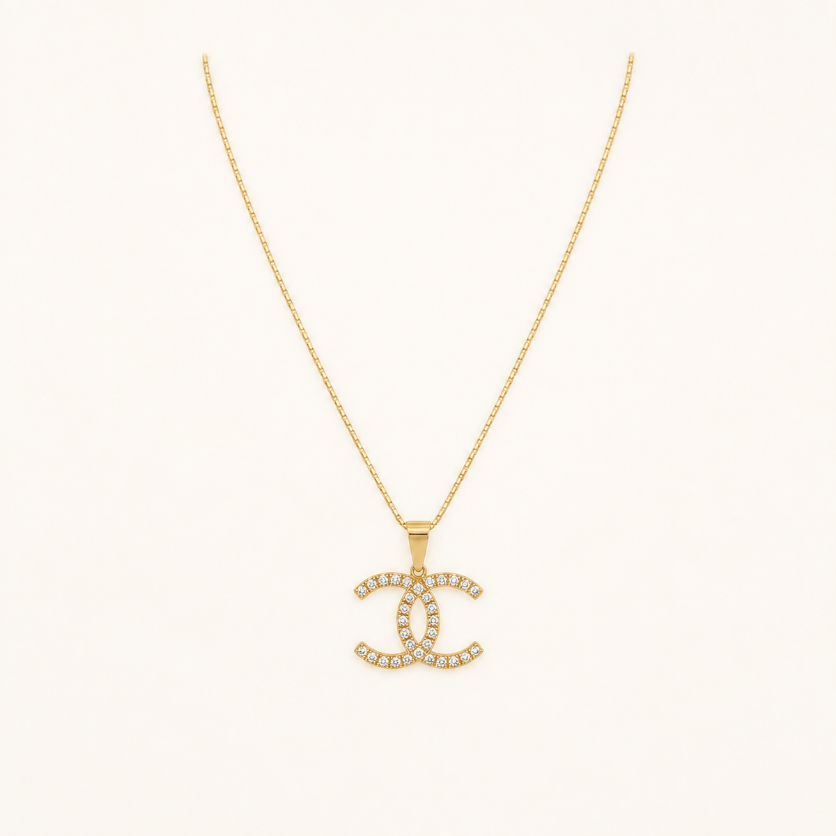 Colar Folheado a Ouro 18k Veneziana Alta Joalheria Cravejado