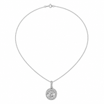 Colar Folheado a Ouro 18k e Prata Design Circulo Cravejado - Prata M