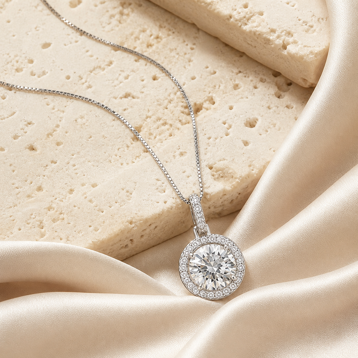 Colar Folheado a Ouro 18k e Prata Design Circulo Cravejado - Prata M