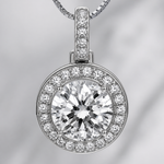 Colar Folheado a Ouro 18k e Prata Design Circulo Cravejado - Prata M