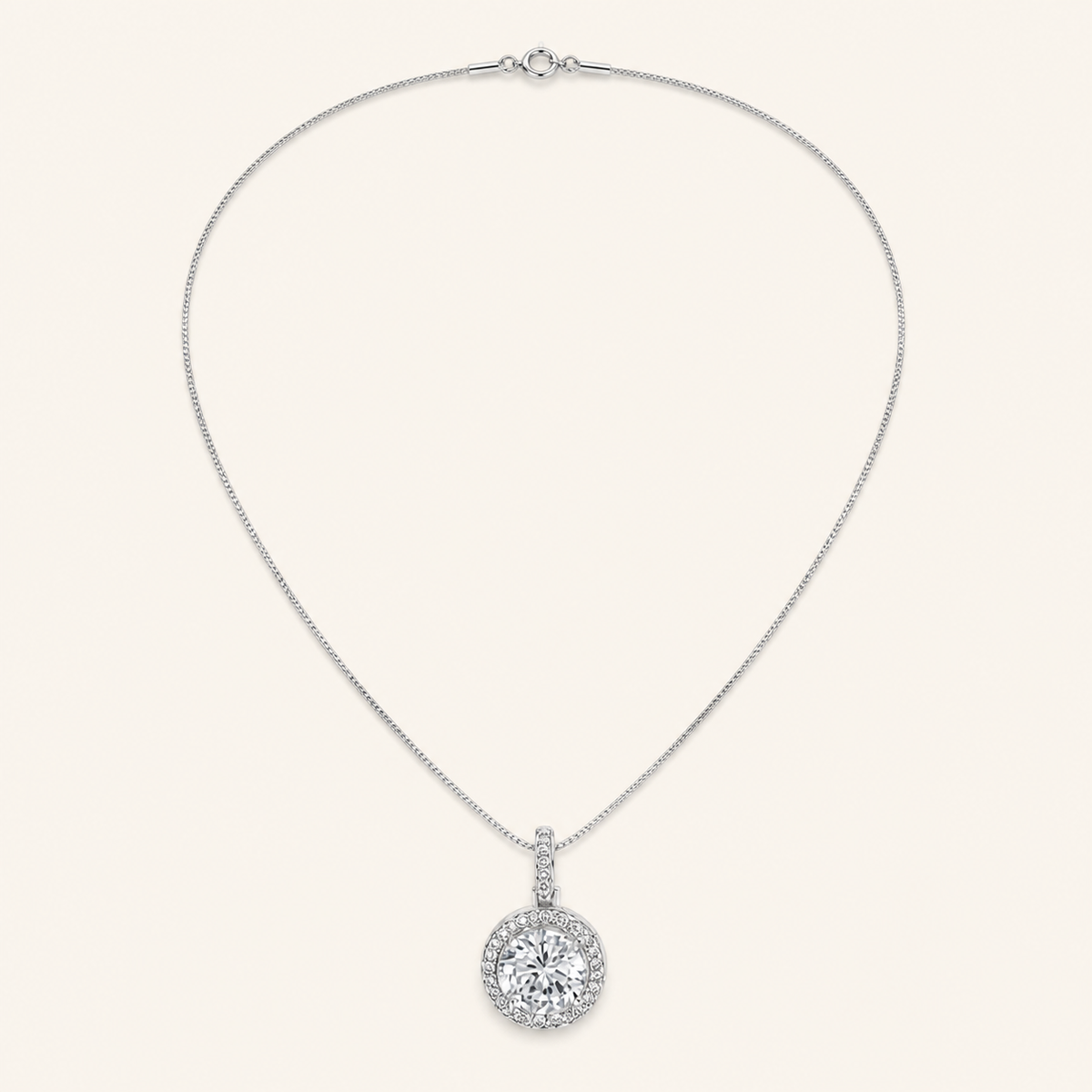 Colar Folheado a Ouro 18k e Prata Design Circulo Cravejado - Prata M
