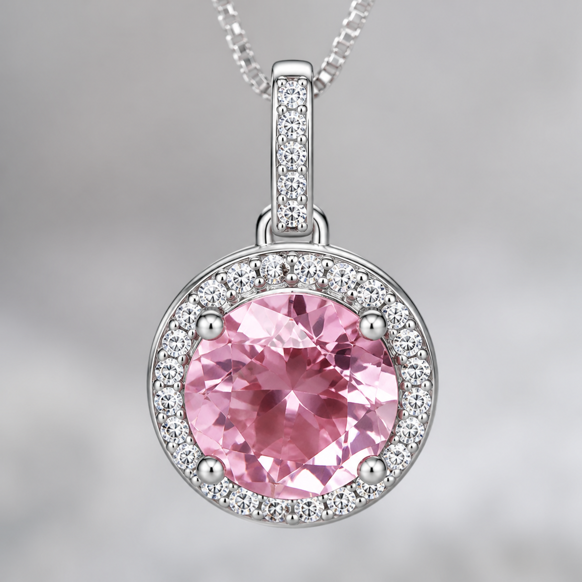 Colar Folheado a Ouro 18k e Prata Design Circulo Cravejado - Prata M